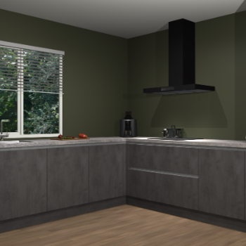 Beton antraciet greeploze keuken Letland 32979