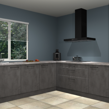 Beton antraciet keuken Letland 32980