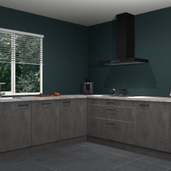 Beton antraciet keuken Letland 32981