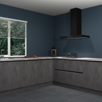 Beton antraciet greeploze keuken Letland 32982