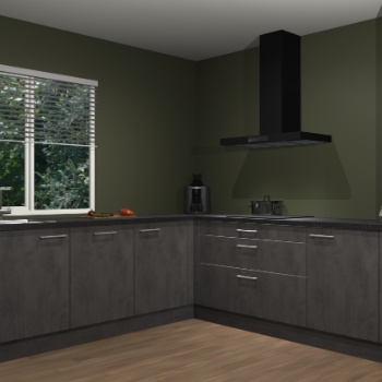 Beton antraciet keuken Letland 32983