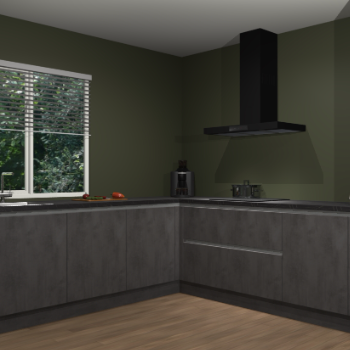 Beton antraciet greeploze keuken Letland 32985