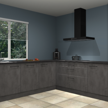 Beton antraciet keuken Letland 32986