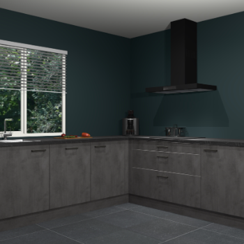 Beton antraciet keuken Letland 32987