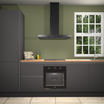 Onyxgrijze greeploze keuken Bangladesh 33482