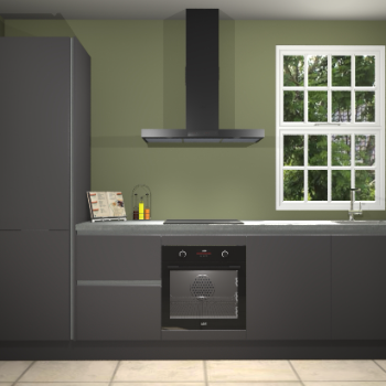 Onyxgrijze greeploze keuken Bangladesh 33488