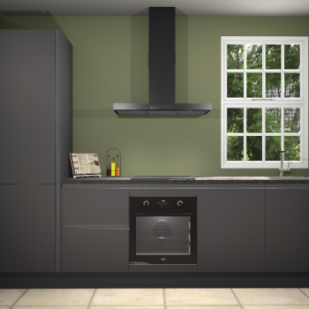 Onyxgrijze greeploze keuken Bangladesh 33494