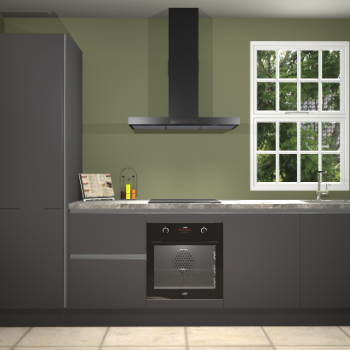 Onyxgrijze greeploze keuken Bangladesh 33500