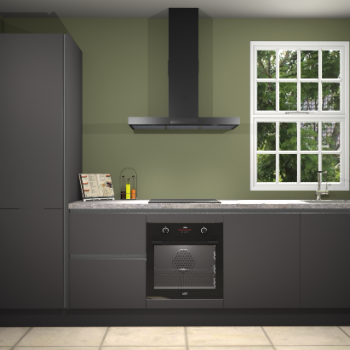 Onyxgrijze greeploze keuken Bangladesh 33506