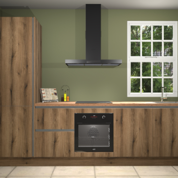 Gouden eiken greeploze keuken Bangladesh 34081