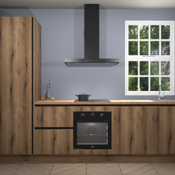 Gouden eiken greeploze keuken Bangladesh 34084