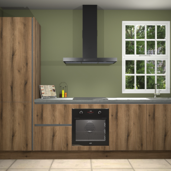 Gouden eiken greeploze keuken Bangladesh 34087