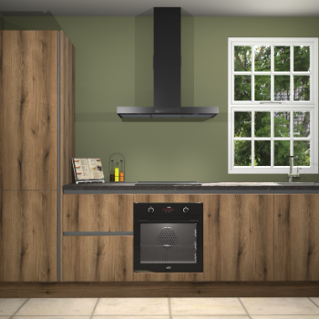 Gouden eiken greeploze keuken Bangladesh 34093