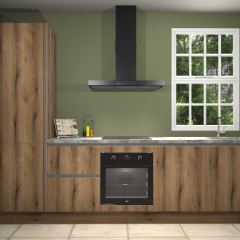 Gouden eiken greeploze keuken Bangladesh 34099