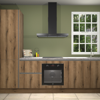 Gouden eiken greeploze keuken Bangladesh 34105