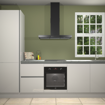 Zijdegrijze hoogglans greeploze keuken Bangladesh 34196