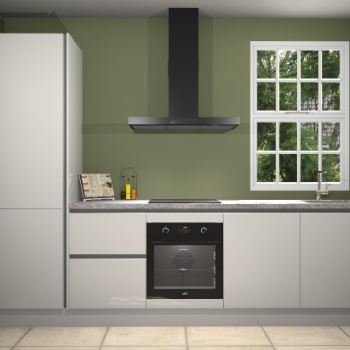 Zijdegrijze hoogglans greeploze keuken Bangladesh 34214