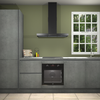 Beton parelgrijze greeploze keuken Bangladesh 34569