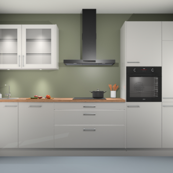 Zijdegrijs hoogglans keuken Cairo 33771