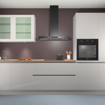 Zijdegrijs hoogglans keuken Cairo 33773