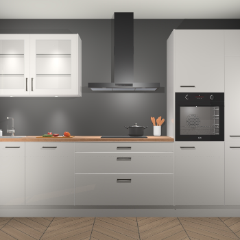 Zijdegrijs hoogglans keuken Cairo 33775