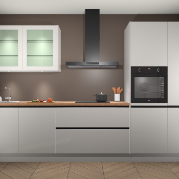 Zijdegrijs hoogglans keuken Cairo 33776