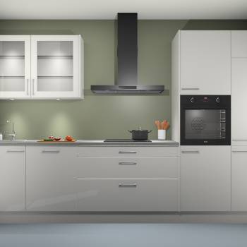 Zijdegrijs hoogglans keuken Cairo 33784