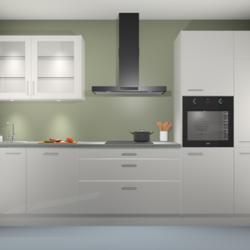 Zijdegrijs hoogglans keuken Cairo 33785