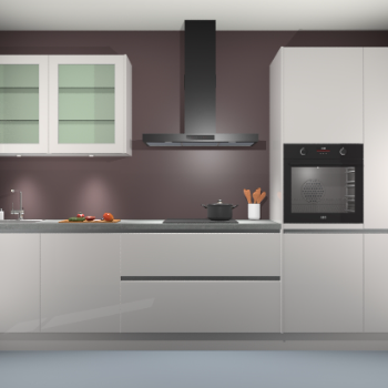 Zijdegrijs hoogglans keuken Cairo 33786