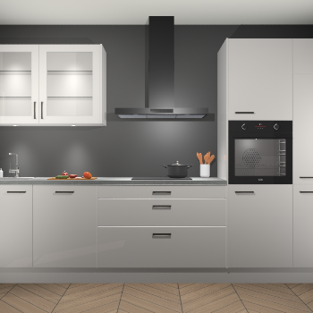 Zijdegrijs hoogglans keuken Cairo 33788