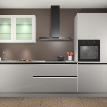 Zijdegrijs hoogglans keuken Cairo 33789