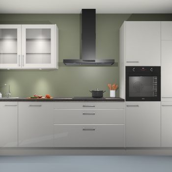 Zijdegrijs hoogglans keuken Cairo 33790