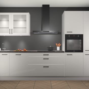 Zijdegrijs hoogglans keuken Cairo 33794