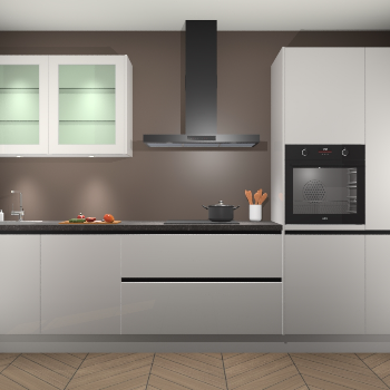 Zijdegrijs hoogglans keuken Cairo 33795