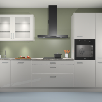 Zijdegrijs hoogglans keuken Cairo 33797