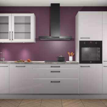 Zijdegrijs hoogglans keuken Cairo 33799