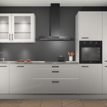 Zijdegrijs hoogglans keuken Cairo 33800