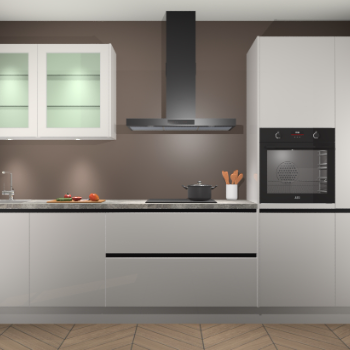 Zijdegrijs hoogglans keuken Cairo 33801