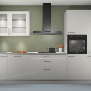 Zijdegrijs hoogglans keuken Cairo 33802