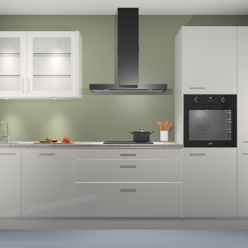 Zijdegrijs hoogglans keuken Cairo 33803