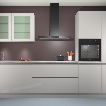 Zijdegrijs hoogglans keuken Cairo 33804