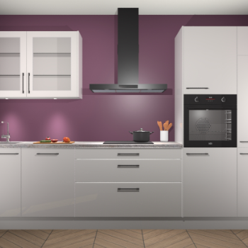 Zijdegrijs hoogglans keuken Cairo 33805