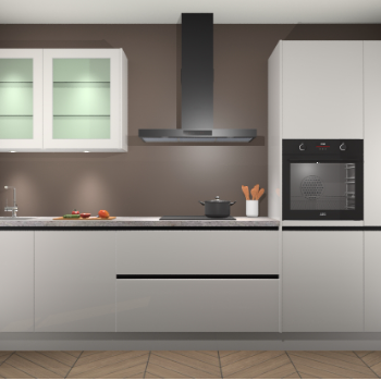 Zijdegrijs hoogglans keuken Cairo 33807