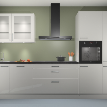 Zijdegrijs hoogglans keuken Cairo 33808