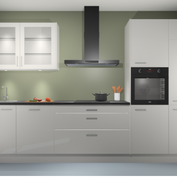 Zijdegrijs hoogglans keuken Cairo 33809