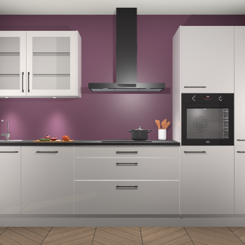 Zijdegrijs hoogglans keuken Cairo 33811