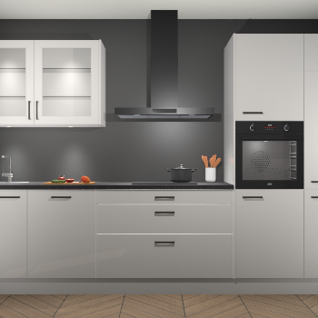 Zijdegrijs hoogglans keuken Cairo 33812