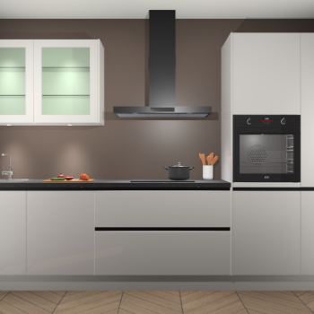 Zijdegrijs hoogglans keuken Cairo 33813