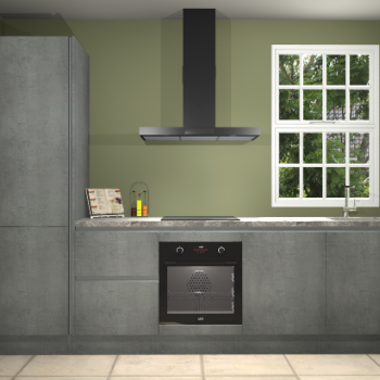 Beton parelgrijze greeploze keuken Bangladesh 34582