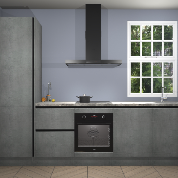 Beton parelgrijze greeploze keuken Bangladesh 34585